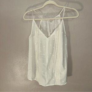 Ann Taylor White tie up front boho Camisole Top